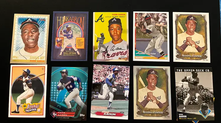 Hank Aaron Lot of 10 cards