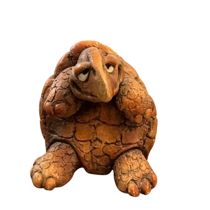 Vintage Folk Art 1980 John Raya “Tipsy Turtle” 3” X 2 1/2”