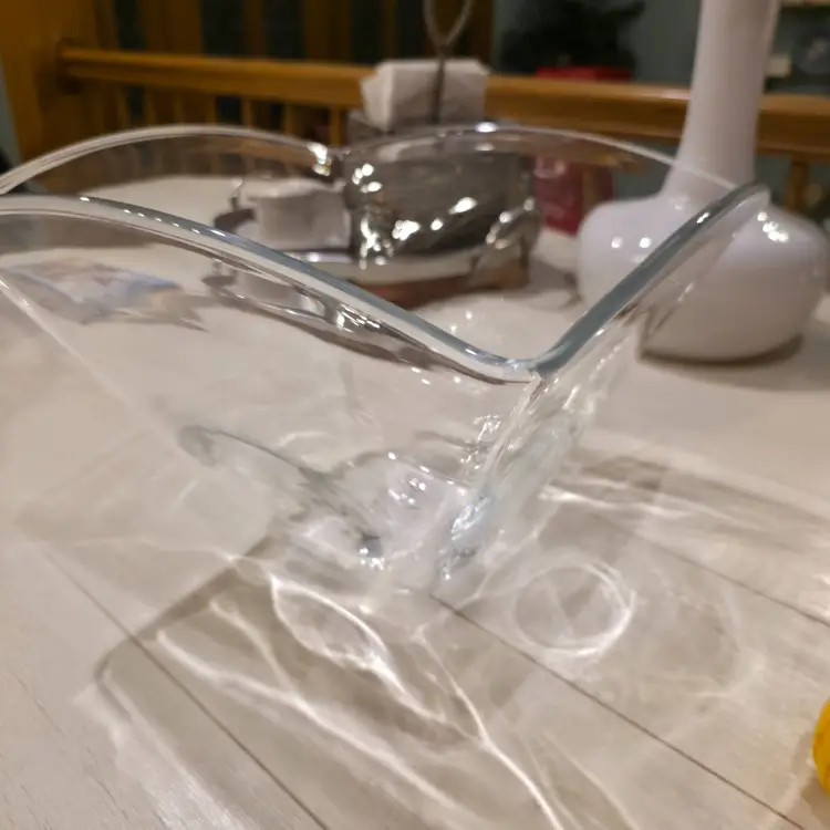 Simon Pearce Woodbury Bowl Large Signed Hand Blown Clear Glass