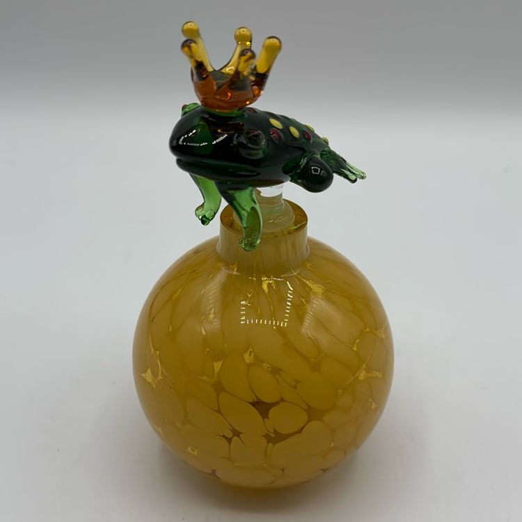 Frog Prince Yellow Perfume Bottle Designed By Cesar Palma Handmade In Taiwan 1998