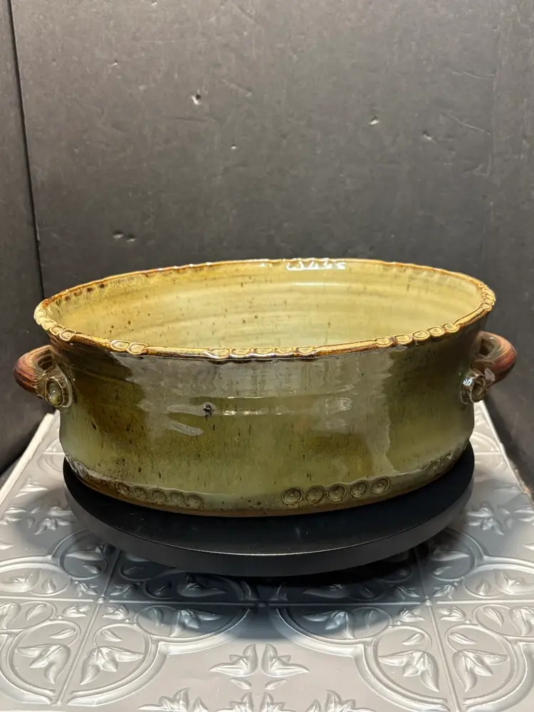 Vintage MID-CENTURY STUDIO ART POTTERY HANDLES Singed Pottery