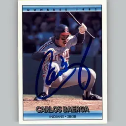 Carlos Baerga Signed Cleveland Indians 1992 Donruss Baseball Card #120