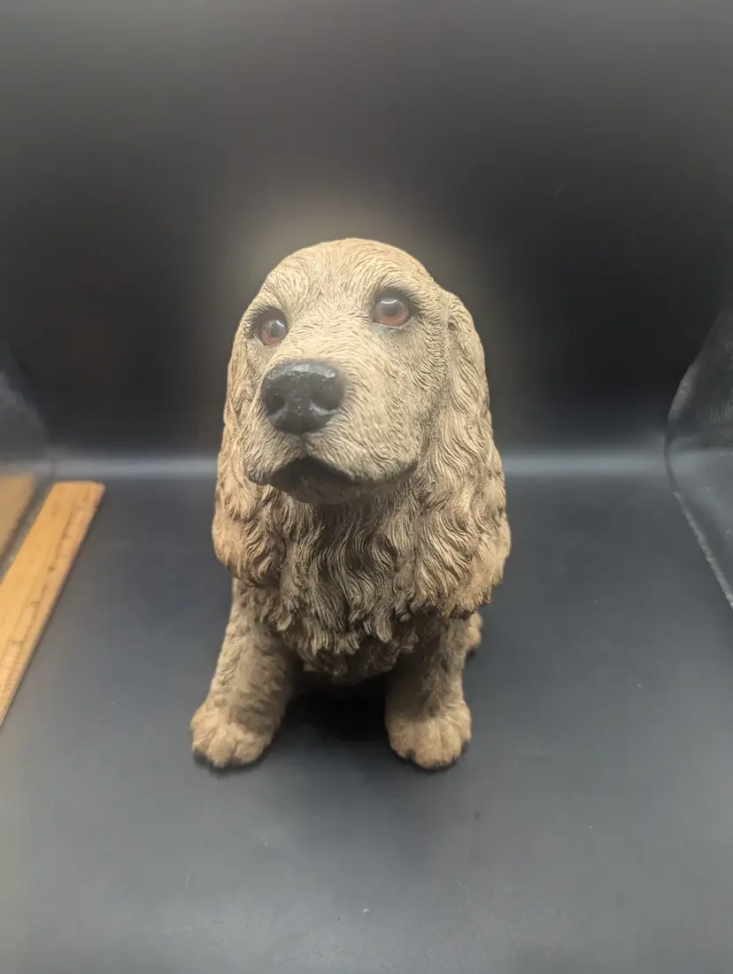 Vintage 1985 Living Stone Buff Cocker Spaniel Stands 9".