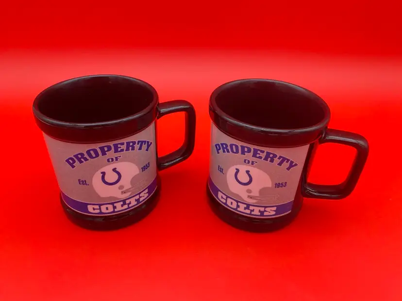NFL Property Of Indianapolis Colts Pair of Black Coffee Mugs