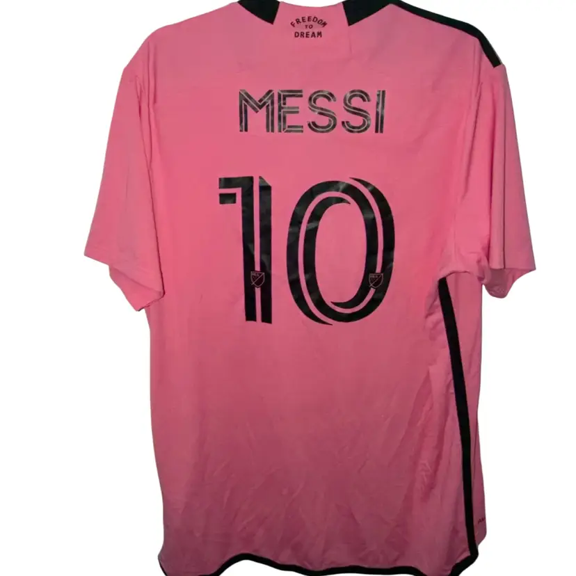 $130 LIONEL MESSI INTER MIAMI CF MENS SOCCER ROAD JERSEY - PINK XL