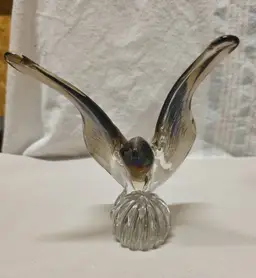 Vintage Art Glass Seagull Bird Hand-Blown Finland Jouko Rajalahti Signed Rare