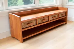 HALL - ENTRYWAY - WINDOW SEAT HARDWOOD BENCH WITH STORAGE