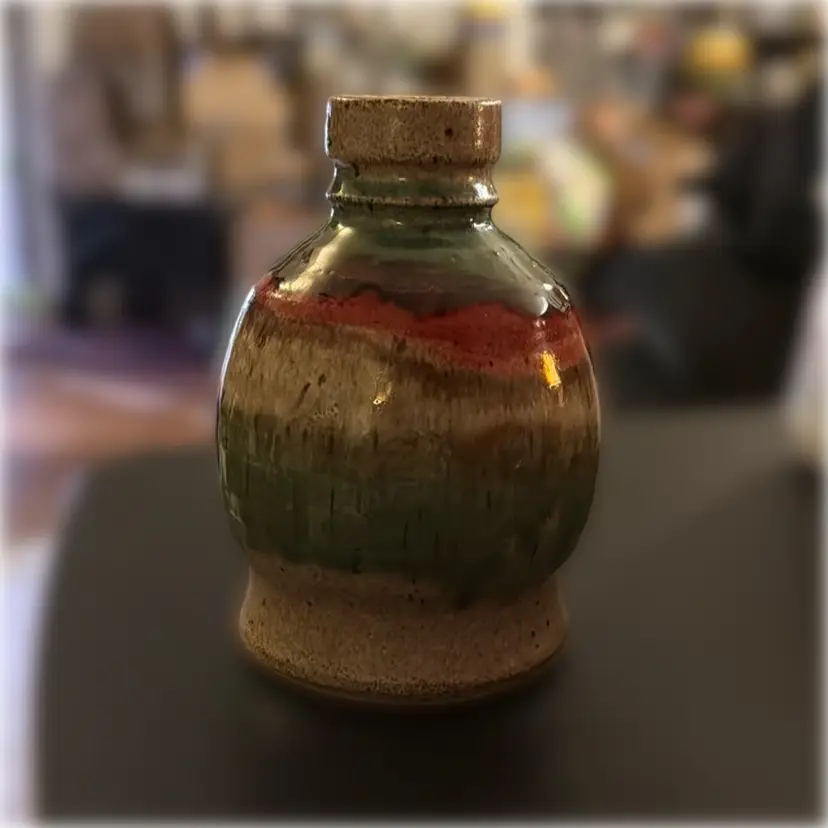 Hand-Signed Studio Art Pottery Vase - 6” tall and 3.5” in diameter at its base