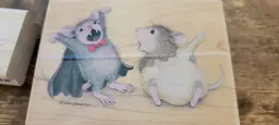 Set of 2 - House mouse designs Stampabilities wood mounted rubber stamp - Vampire - Ghost