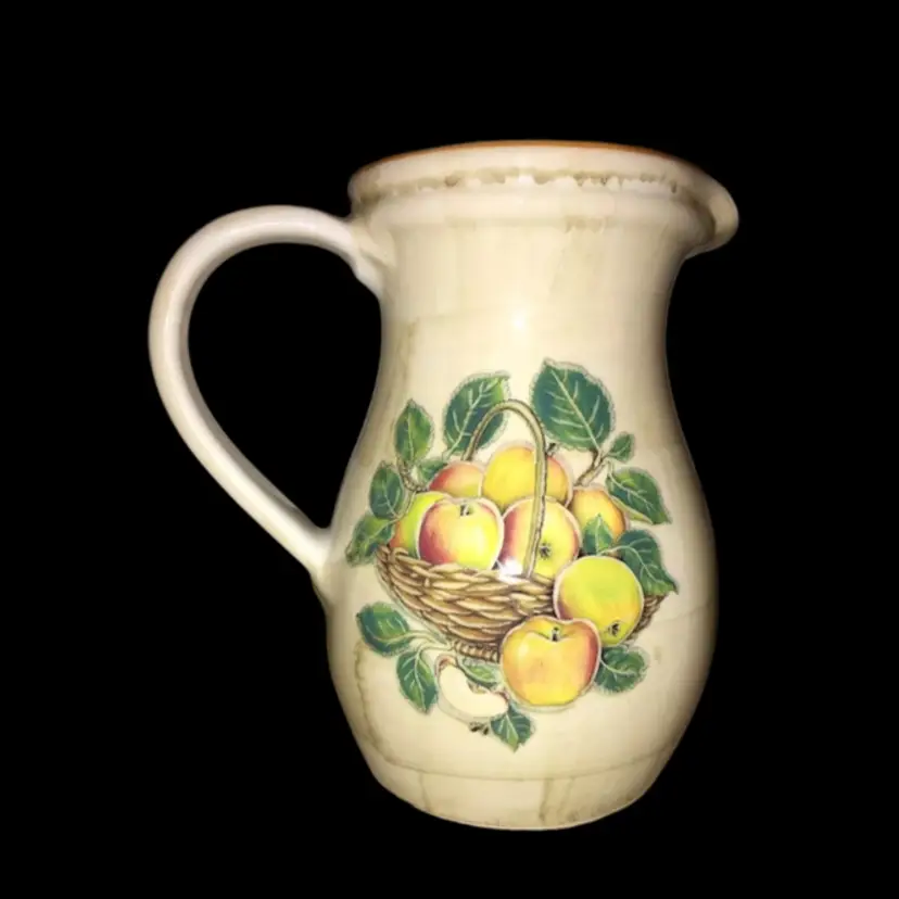 Himark Ceramic Fruit 8” Pitcher Apple - Made In Italy Vintage