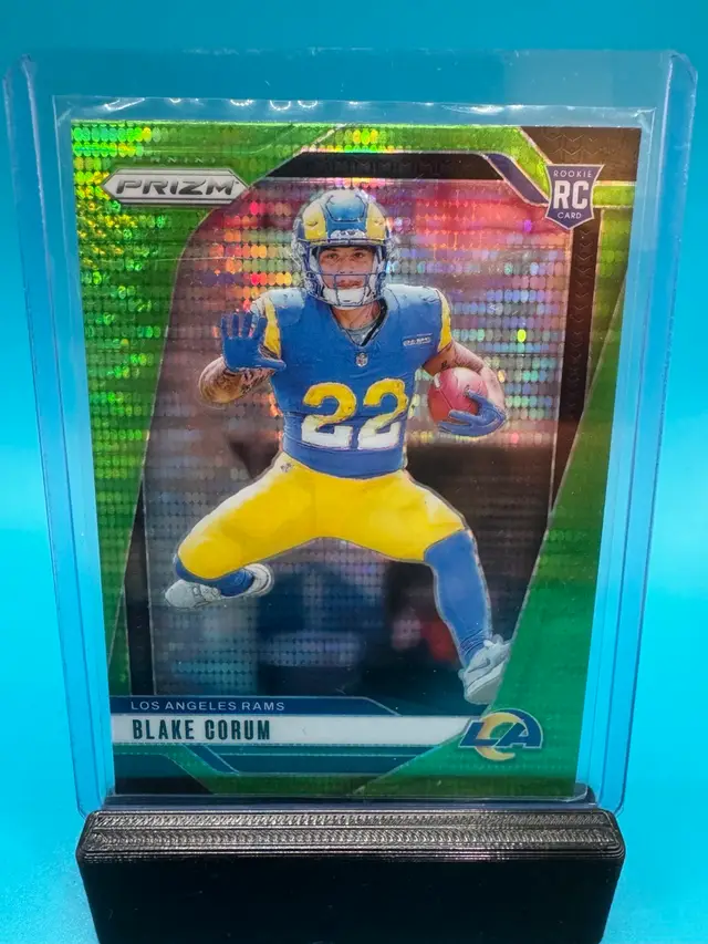 Blake Corum Prizm Neon Green Pulsar RC Los Angeles Rams