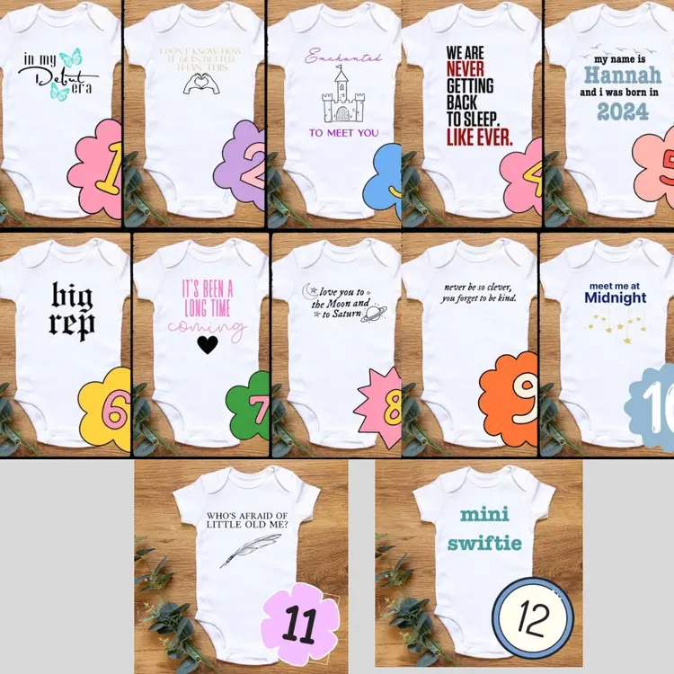baby monthly milestone onesie bundle
