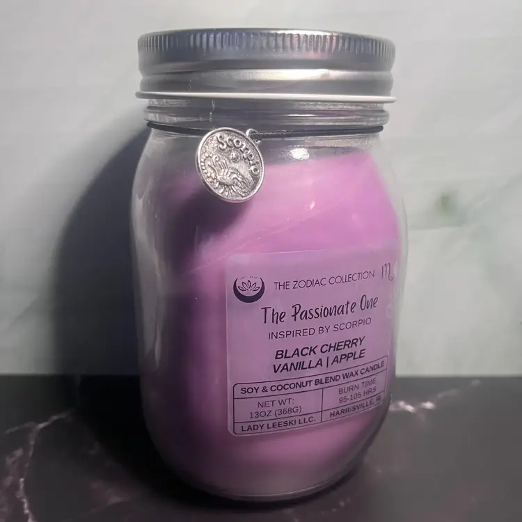 Zodiac Candle with Charm - 13oz - 95 Hrs - Clean Scent Fragrance Oils & Soy Wax - Each Inspired By The Different Zodiac Signs