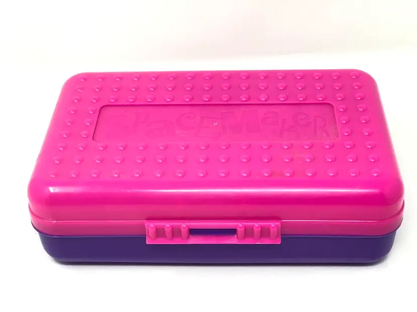 SpaceMaker Hot Pink and Purple Plastic Hobnail Storage Box