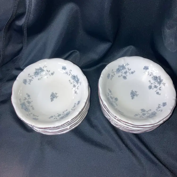 Set 0f 12 Fruit/Dessert Bowl Blue Garland by Johann Haviland w/Back-stamp AS IS