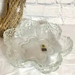 Vintage MIKASA Walther Glass CARMEN Low Bowl Crystal 10.5"