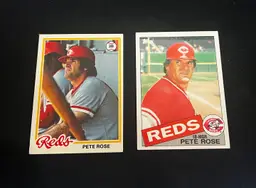 Pete Rose Lot: 1978 Topps #20 & 1985 Topps #600 Cincinnati Reds