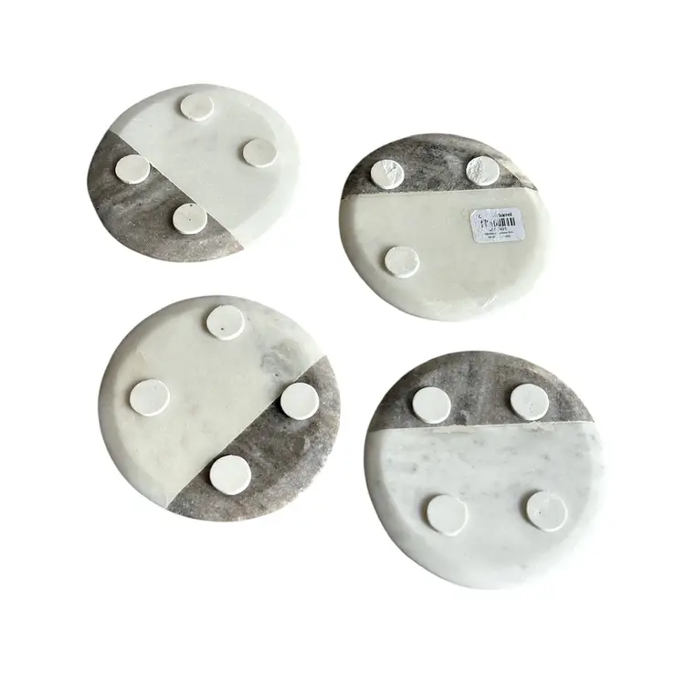 Crate and Barrel Marble Coasters - Set of 4