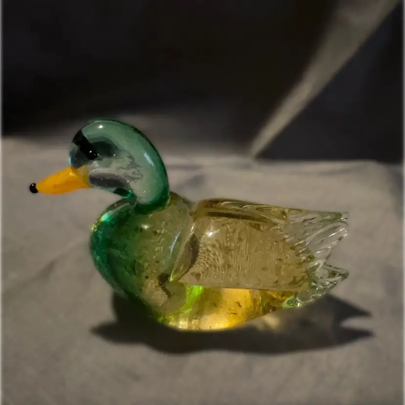 Lenox Mallard Multicolor Glass Duck 5” x 3”
