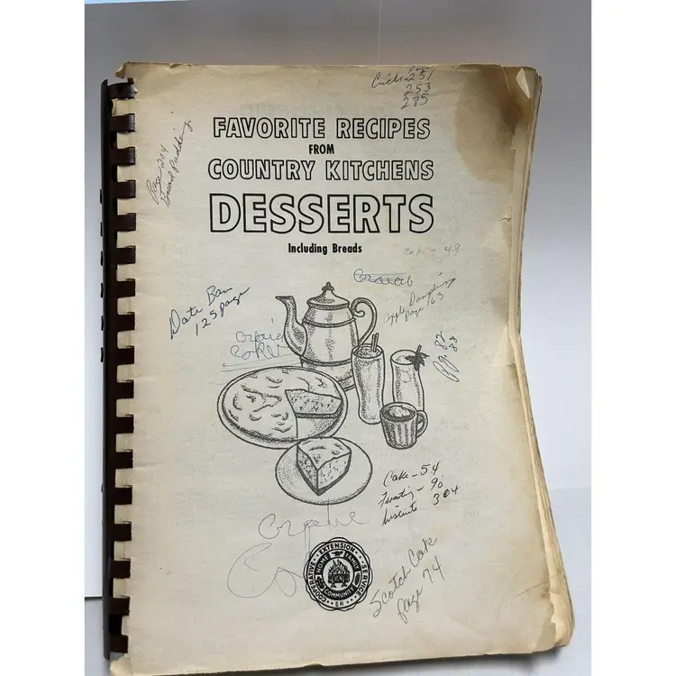 Vintage Cookbook Favorite Recipes from Country Kitchens Desserts 1967 Cookbook