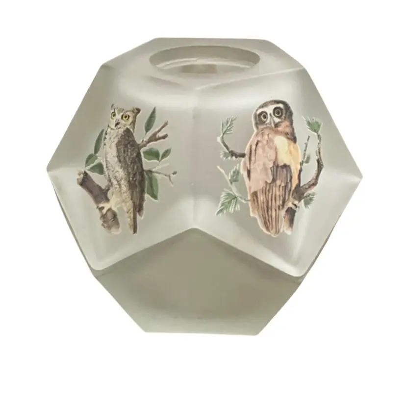 Westmoreland Frosted Satin Glass 2- Piece Fairy Lamp 4” X 4”