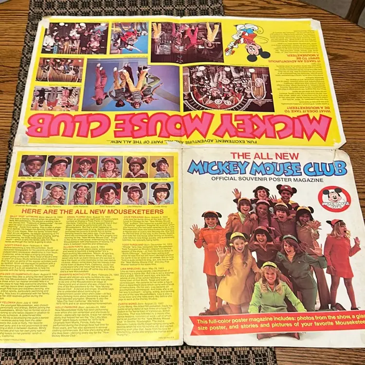 The All New Mickey Mouse Club Official Souvenir Poster Magazine, 1970S