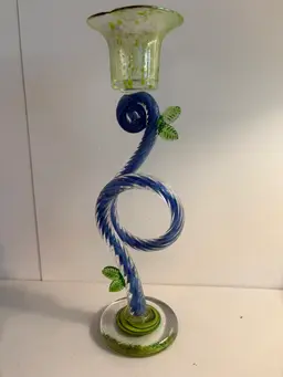 Michael Hudson Hand Blown Glass Candle Holder