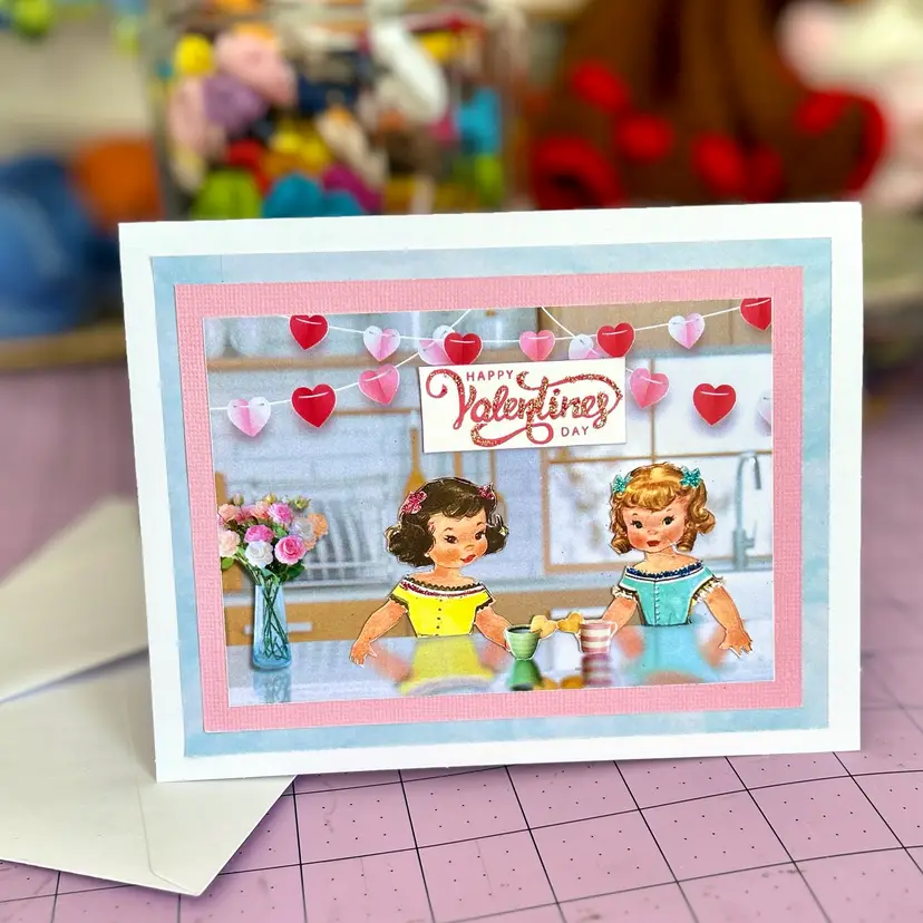 Handmade Valentine Card w/envelope
