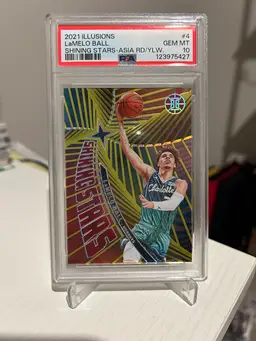 2021 Panini Illusions LaMelo Ball Rookie Shining Stars Asia Red/Yellow PSA 10 No. 4