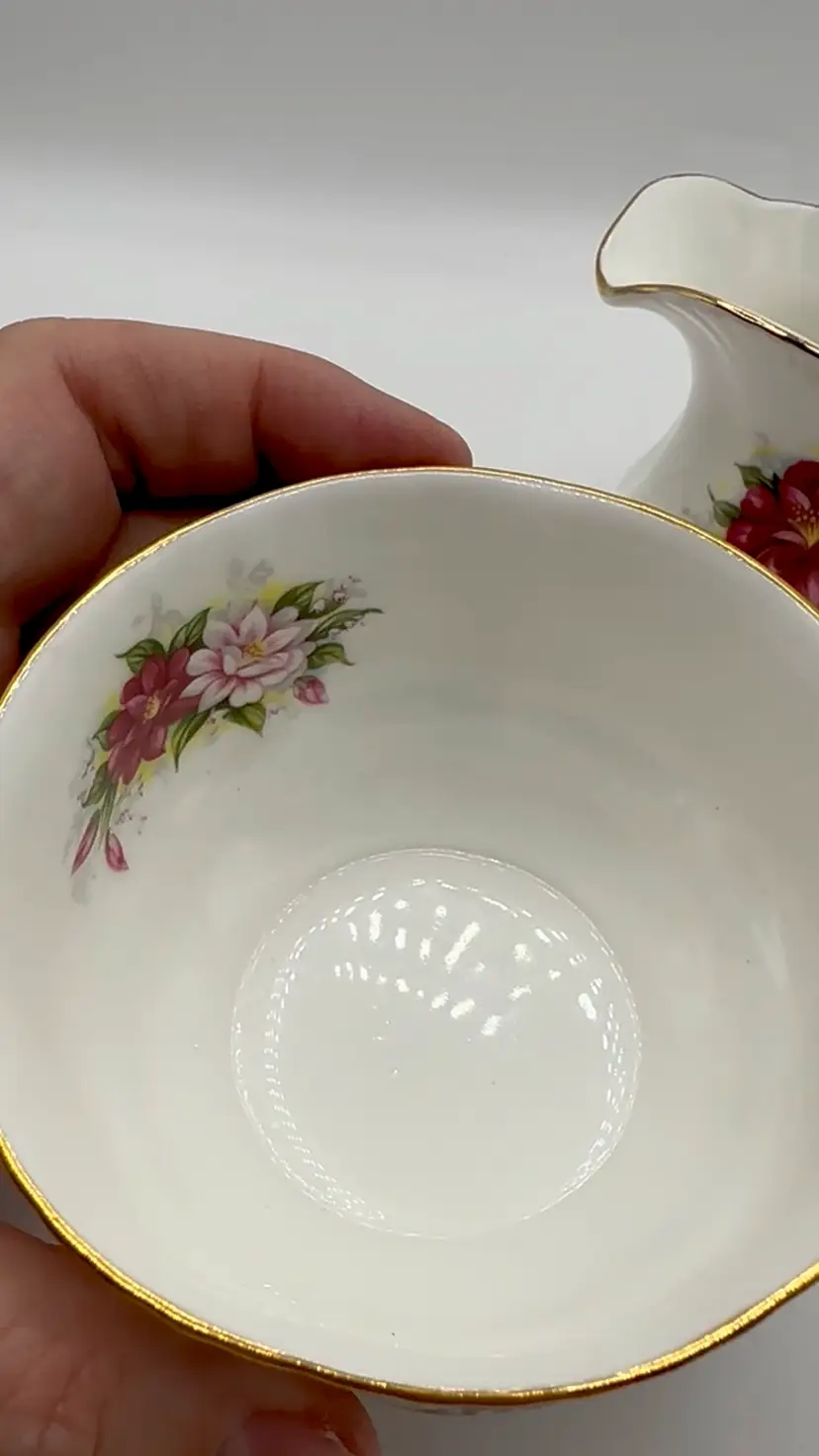 Paragon Fine Bone China Wedding Bouquets Camilia Sugar & Creamer Set