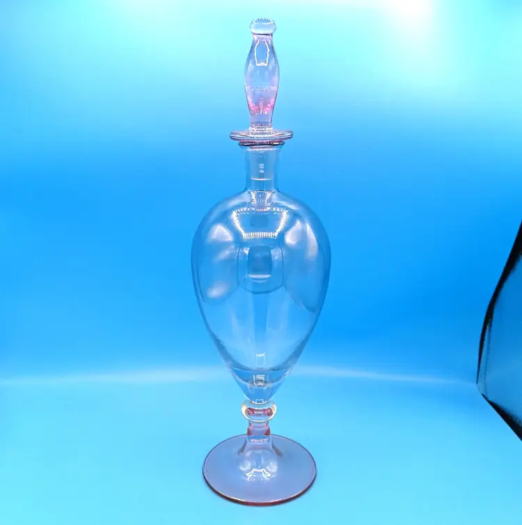 Large Pink and Blue Decanter in Perfume Bottle Form
