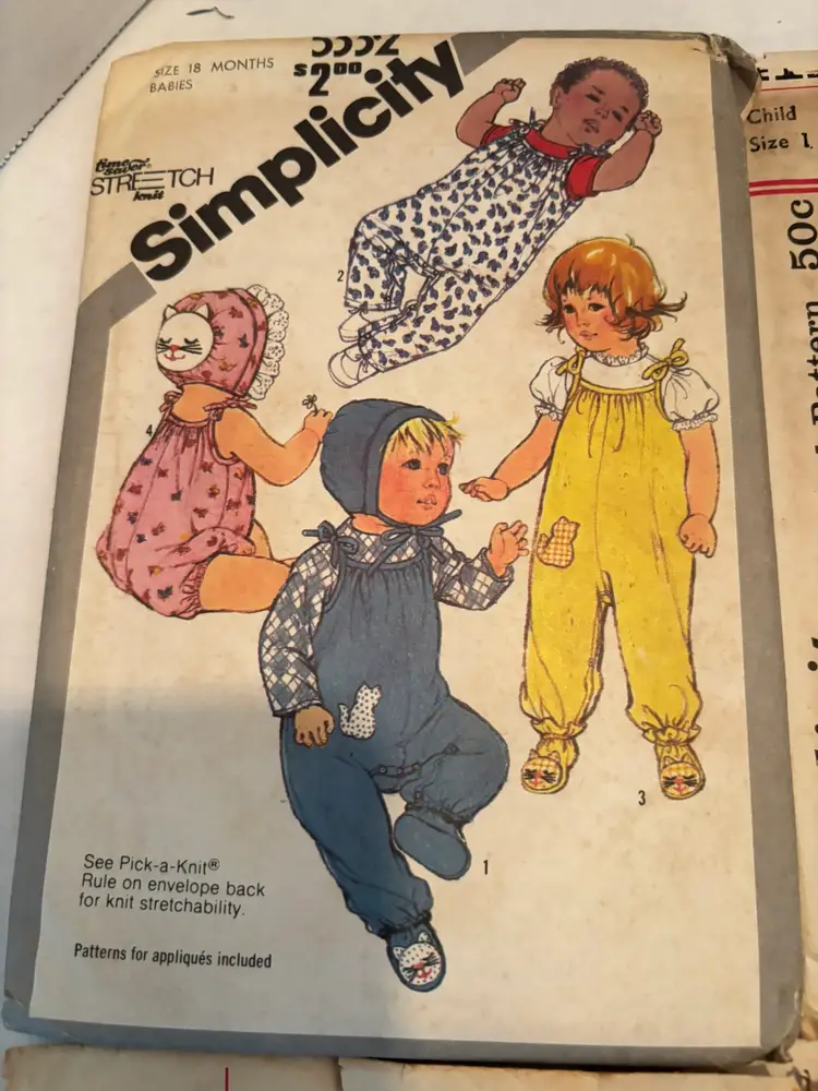 VTG Lot of 11 Simplicity & Advance Sewing Patterns Childs Boys & Girls 60's-80's