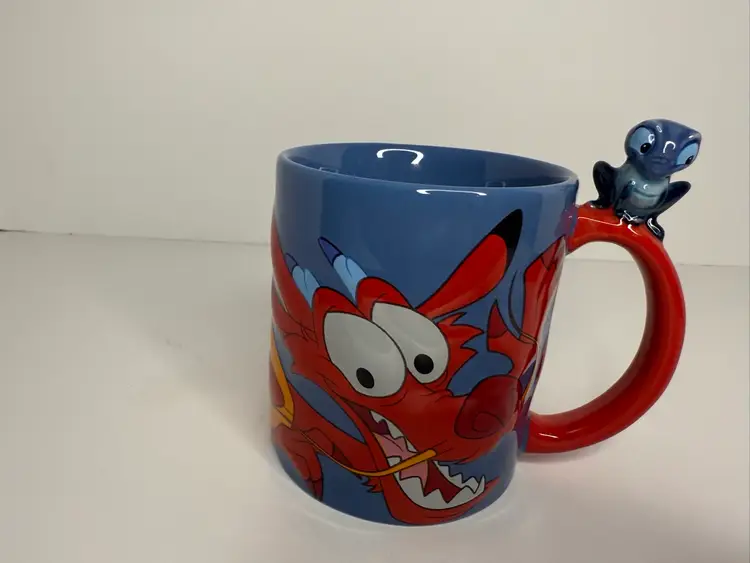 Disney Mulan Mushu & Cri-Kee Ceramic Mug. Rare