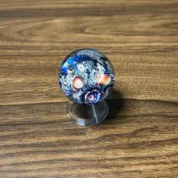 Silver Blue Marble W/ Stand