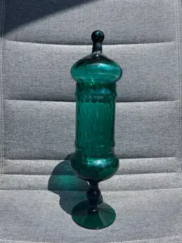 08 24AHD45 Emerald Green Empoli Apothecary Jar 15”