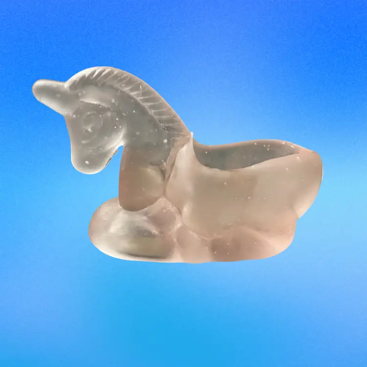 #01 Pink Glass Unicorn Trinket Dish