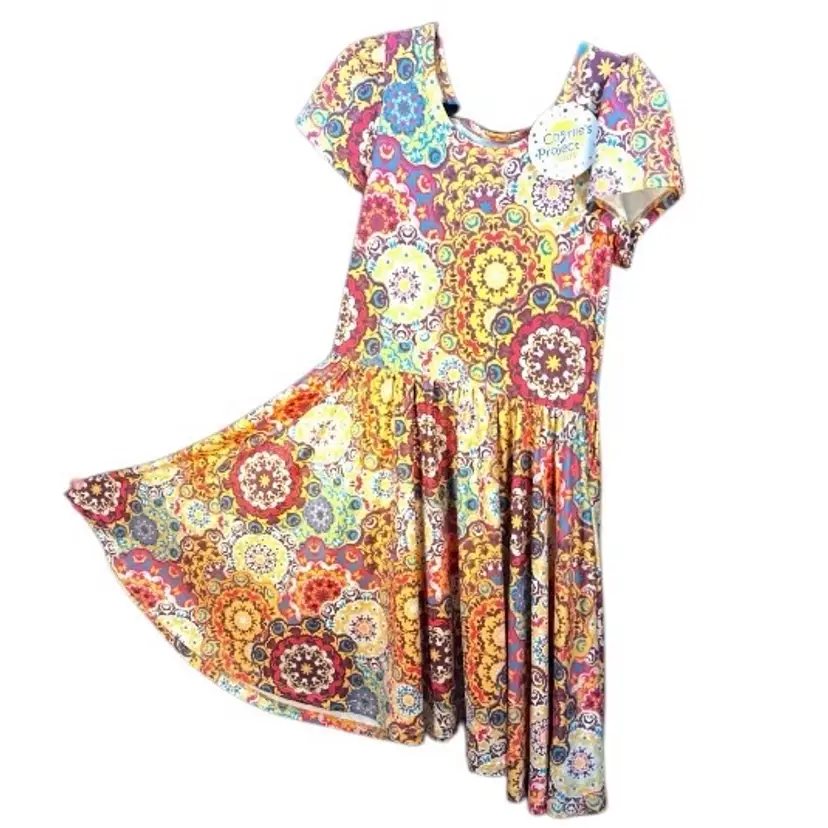 Charlie’s Project Medallions Twirl Dress Pockets Size 8/10 New