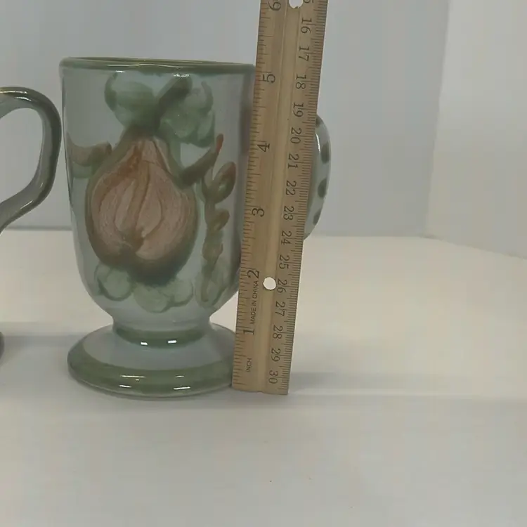 Louisville Stoneware Pottery Harvest Pear Set Of 2 Mugs