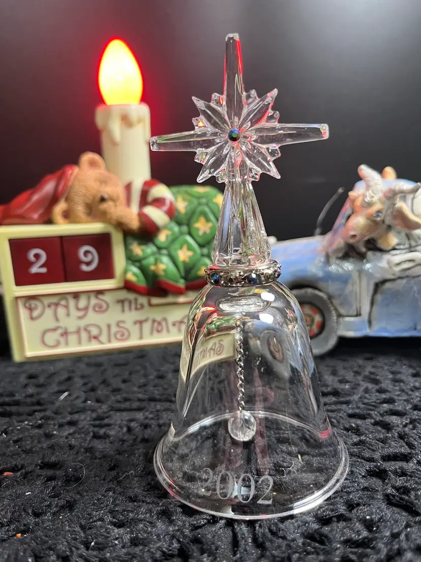 Lenox "Pave Jewels" Cross Bell of Peace. Full Lead Crystal - Made in Czech Republic