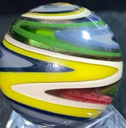 1" David Swendemen  Wigwam Glowy Marble Front And Back Photos