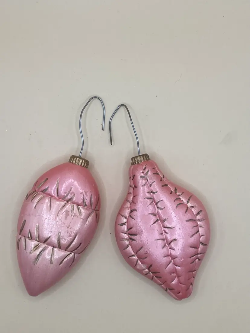 Vintage Studio Pottery Ornaments, 2pcs, +4”