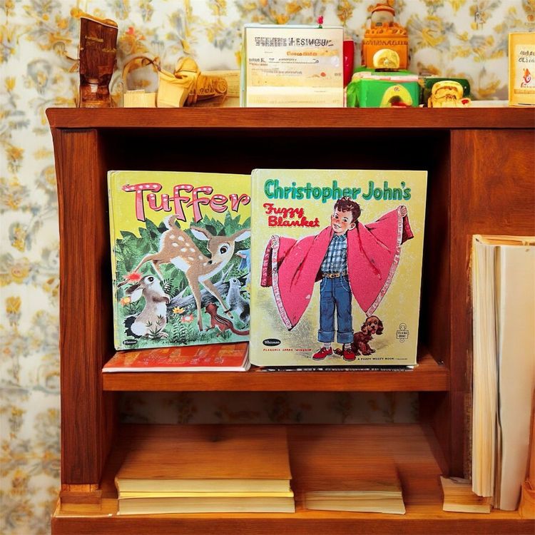 Lot Of 2 FUZZY Whitman Books- Tuffer & Christophers Blanket
