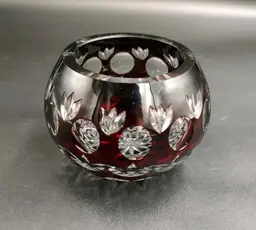 Vtg Godinger Dynasty Ruby Glass Votive Holder