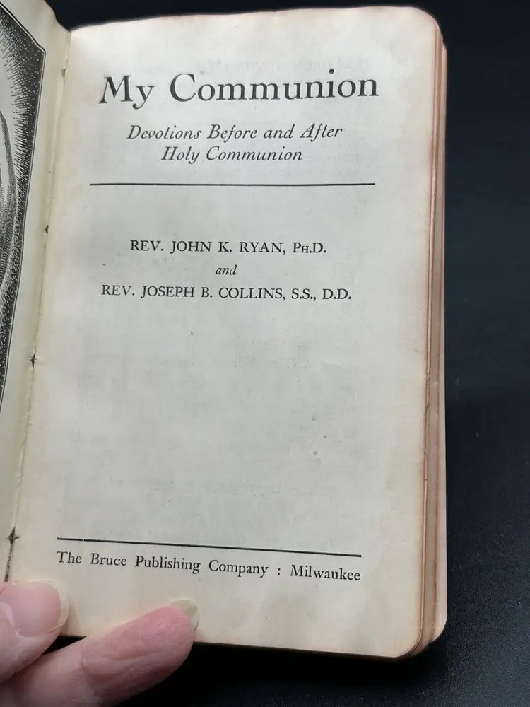 MY COMMUNION: Devotions Before & After Holy Communion 1942 Catholic Vintage