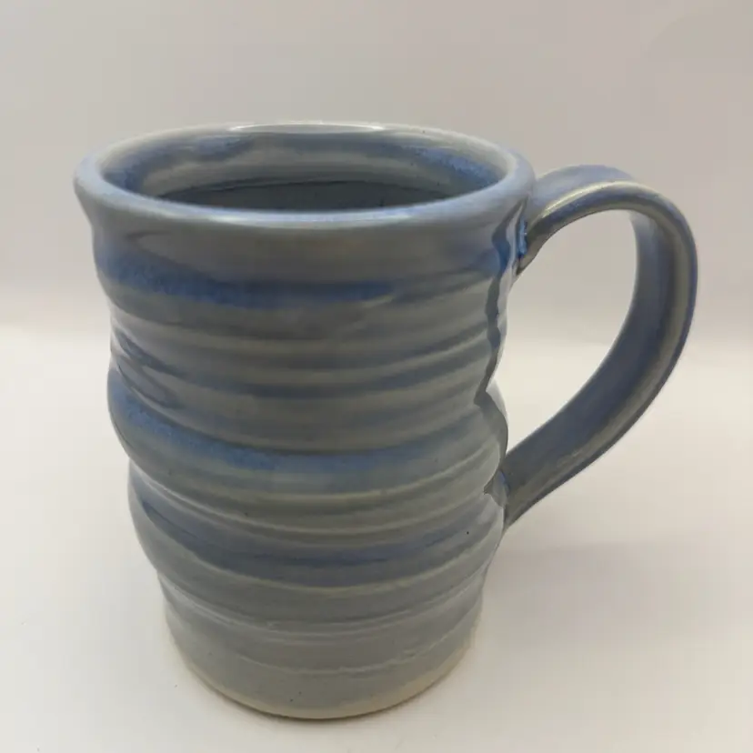 Handmade Blue Glazed Pottery Coffee Mug
