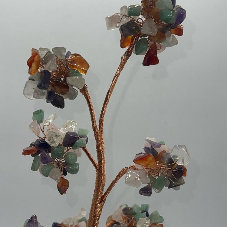 18” Tall Gemstone Tree Copper Stone Base Stunning