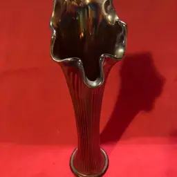 13. Antique 1920’s Fenton Fine Rib Carnival Vase