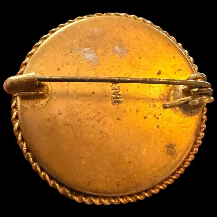 Micro Mosaic Forget Me Nots Floral Brooch 1.25”