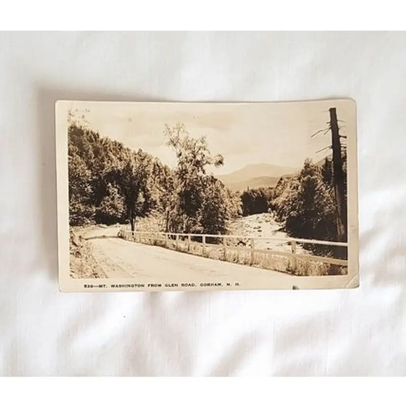 Vintage Real Photo Postcard - Mt. Washington from Glen Road, Gorham NH
