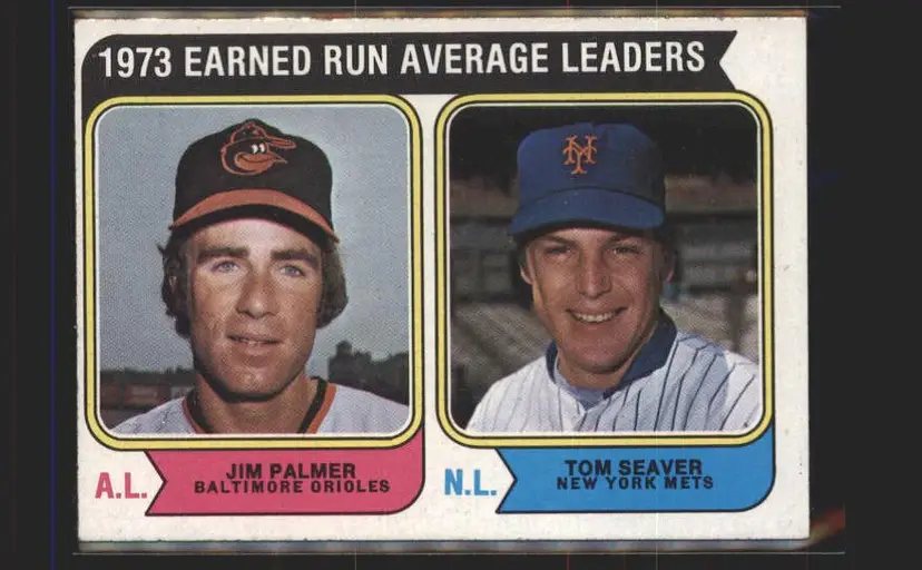 1974 Topps #206 1973 ERA Leaders (Jim Palmer / Tom Seaver) - ( pk5 ) -